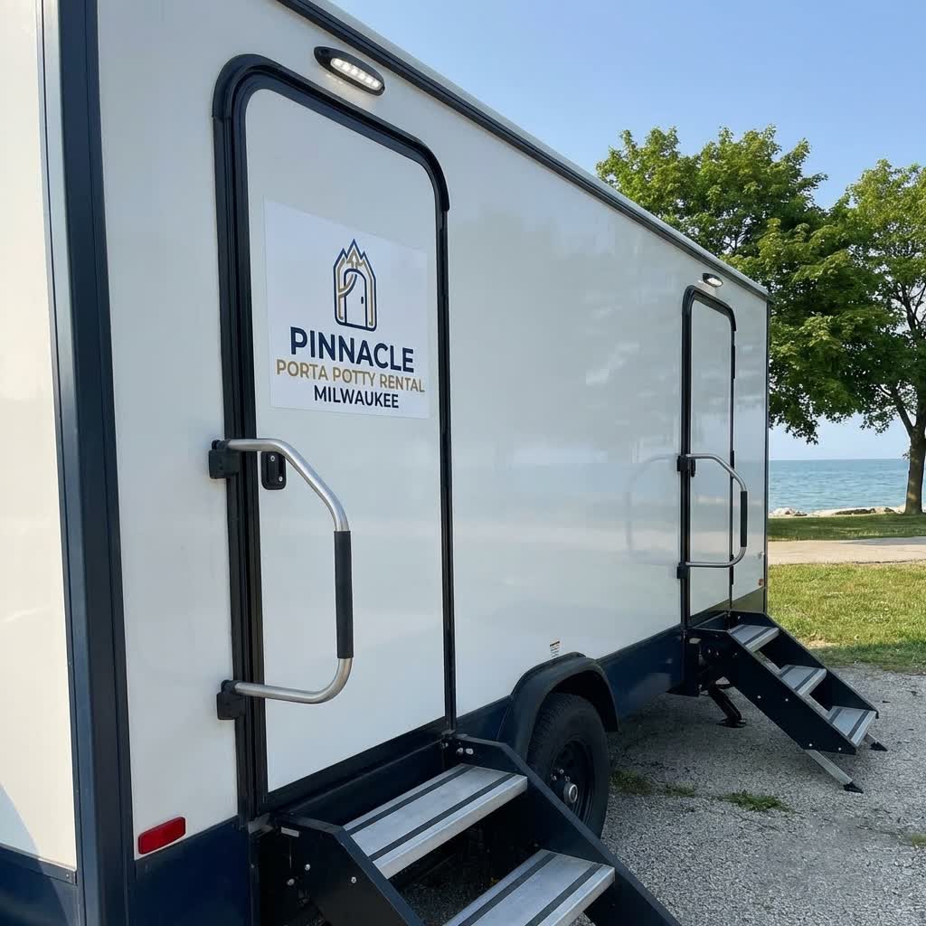 Luxury Restroom Trailer by Pinnacle Porta Potty Rental Milwaukee